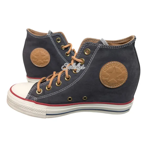 Converse 2017 CTAS Lux Mid Hidden Wedge Almost Black Peached Canvas Sneaker 8
