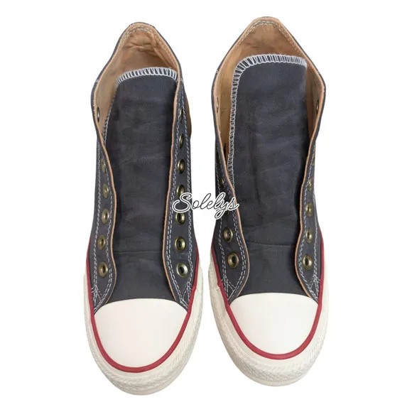 Converse 2017 CTAS Lux Mid Hidden Wedge Almost Black Peached Canvas Sneaker 8