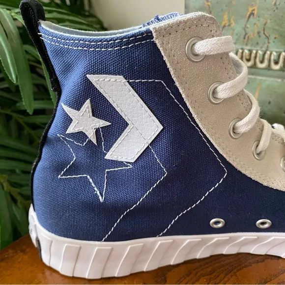Converse All Star “Not a Chuck” Hi Canvas Egret Navy White Sneakers