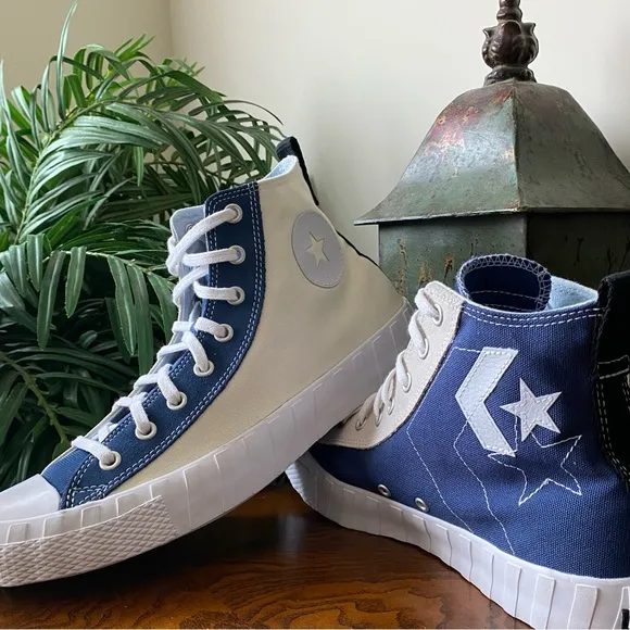 Converse All Star “Not a Chuck” Hi Canvas Egret Navy White Sneakers