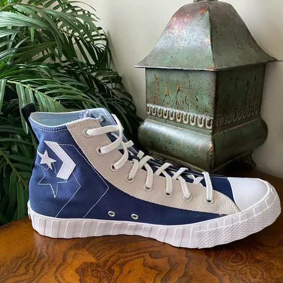 Converse All Star “Not a Chuck” Hi Canvas Egret Navy White Sneakers