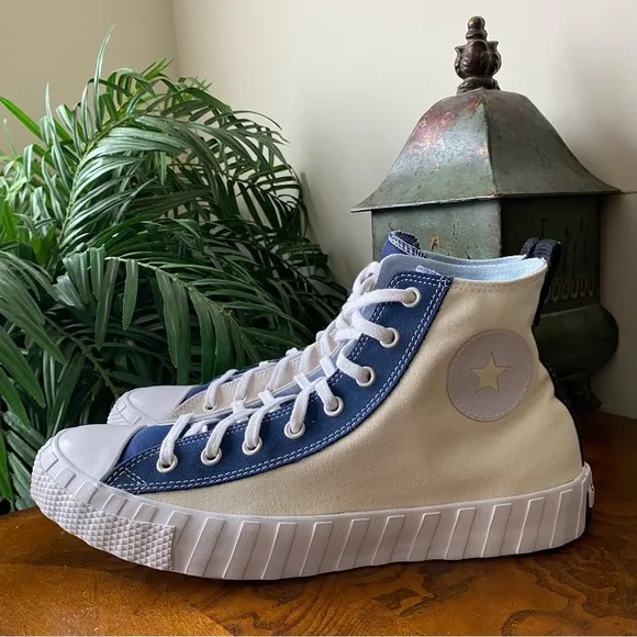 Converse All Star “Not a Chuck” Hi Canvas Egret Navy White Sneakers