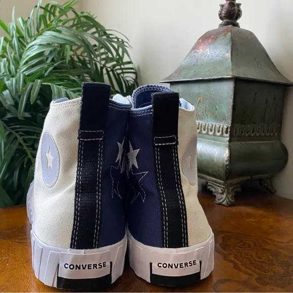 Converse All Star “Not a Chuck” Hi Canvas Egret Navy White Sneakers