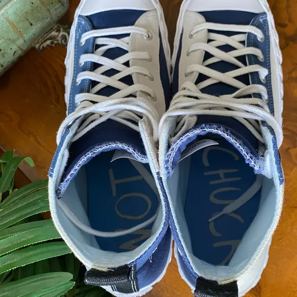 Converse All Star “Not a Chuck” Hi Canvas Egret Navy White Sneakers