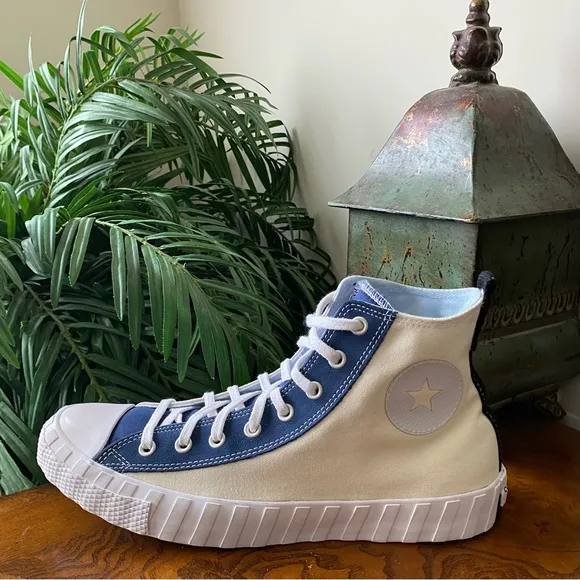 Converse All Star “Not a Chuck” Hi Canvas Egret Navy White Sneakers