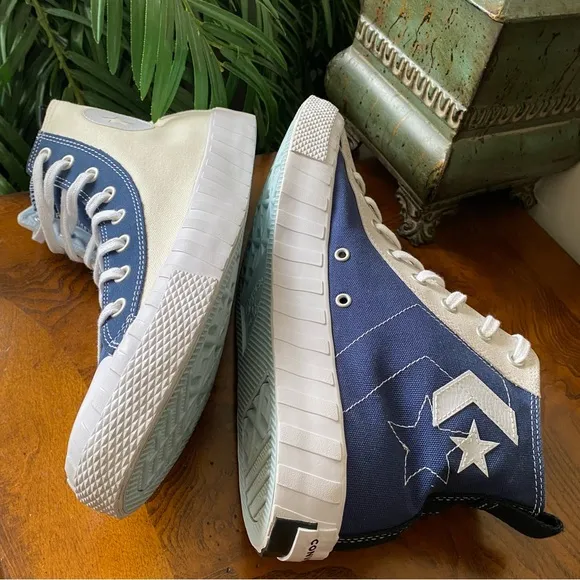 Converse All Star “Not a Chuck” Hi Canvas Egret Navy White Sneakers