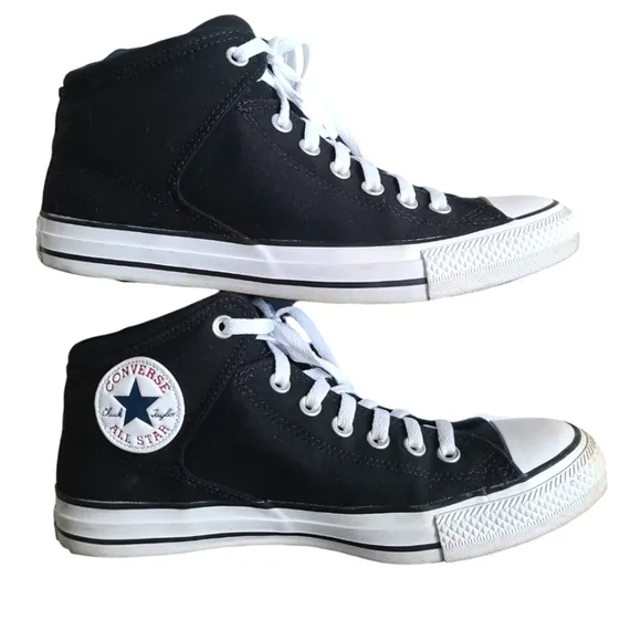 Converse Black and White High Street Sneakers Women's 10.5 Men's 8.5