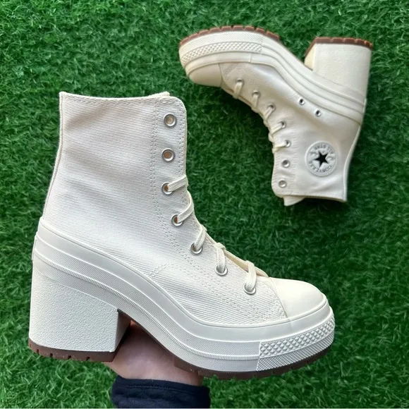 💝Converse Chuck 70 De Luxe Heel Hi Egret