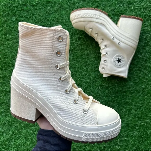 💝Converse Chuck 70 De Luxe Heel Hi Egret