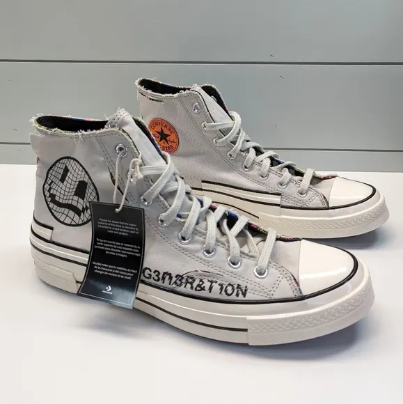 Converse Chuck 70 Hacked Heel High Tear Away Light Bone Casual Smile Sneakers