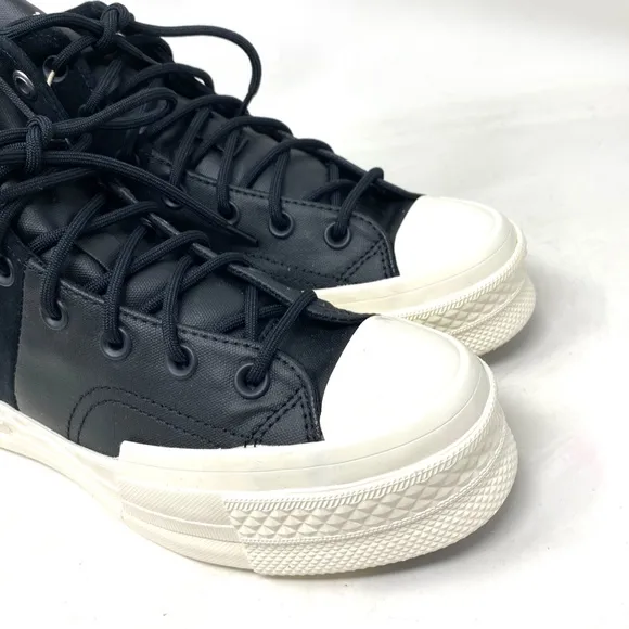 Converse Chuck 70 Plus Mixed Material Sneakers Black Canvas Suede Women A05260C