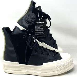 Converse Chuck 70 Plus Mixed Material Sneakers Black Canvas Suede Women A05260C