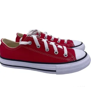 CONVERSE chuck taylor all star canvas low kids red sneakers Size 2