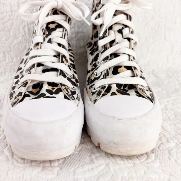 Converse Chuck Taylor All Star Leopard Canvas Platform High-top Sneakers Sz 7