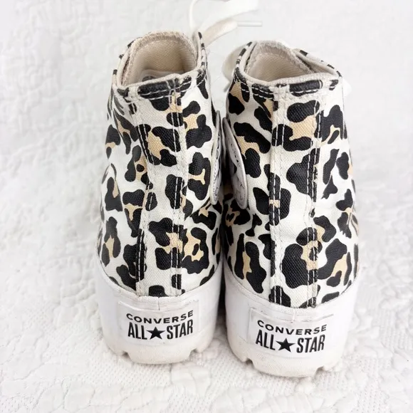 Converse Chuck Taylor All Star Leopard Canvas Platform High-top Sneakers Sz 7