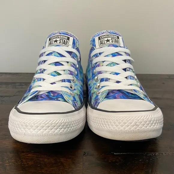 Converse Chuck Taylor All-Star Photo Real Low-Top Sneakers Blue Purple Women’s 7