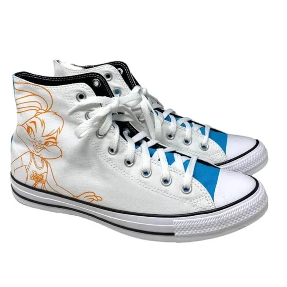 Converse Chuck Taylor High Top Canvas White Men Sneakers Custom 172514C-WHT/BLU