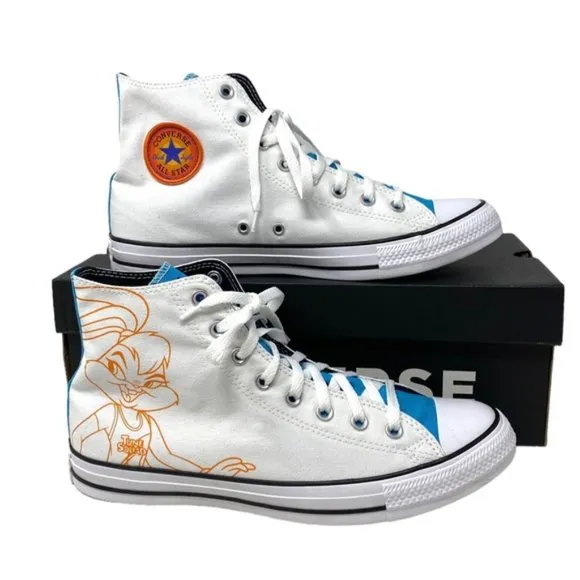 Converse Chuck Taylor High Top Canvas White Men Sneakers Custom 172514C-WHT/BLU