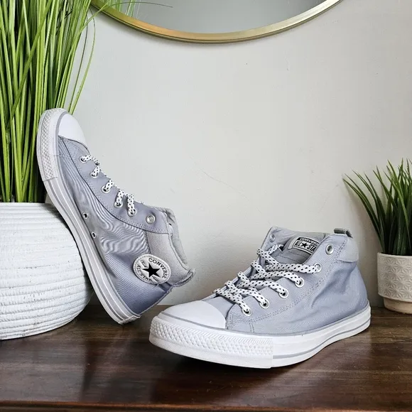 Converse Chuck Taylor Street Mid Casual Sneakers from Finish Line Gray M 10/W 12