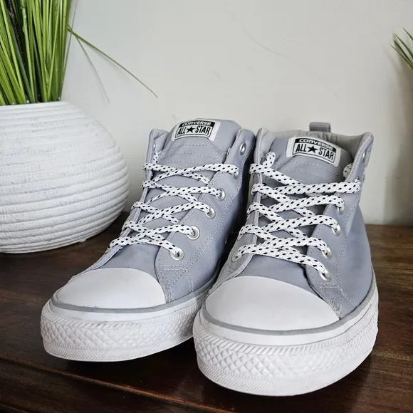 Converse Chuck Taylor Street Mid Casual Sneakers from Finish Line Gray M 10/W 12
