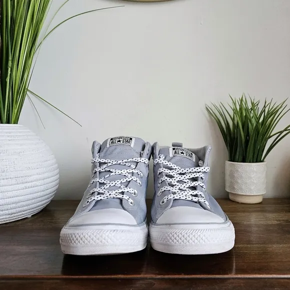 Converse Chuck Taylor Street Mid Casual Sneakers from Finish Line Gray M 10/W 12