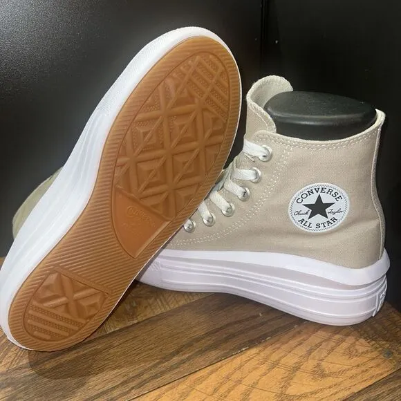 Converse Chuck Taylor All Star Move Platform High Beach Stone Sneakers A04365C