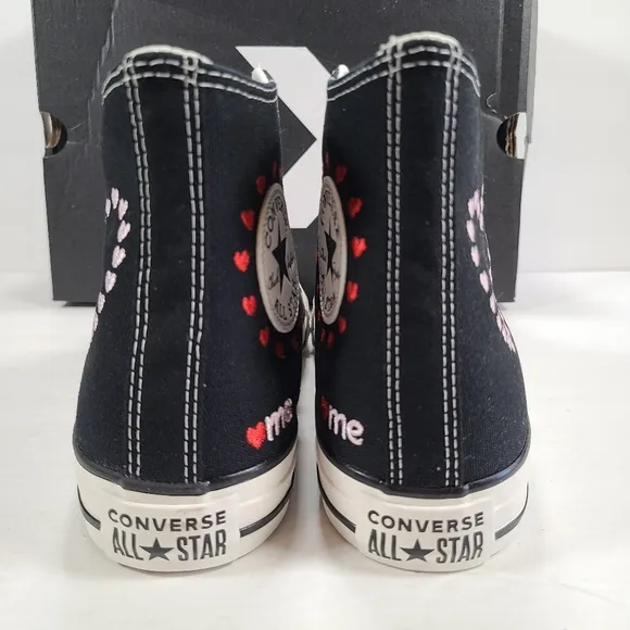 Converse CTAS Hi Valentine's Day 2022 Black White Sneakers Women's 7.5