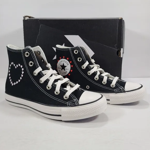 Converse CTAS Hi Valentine's Day 2022 Black White Sneakers Women's 7.5