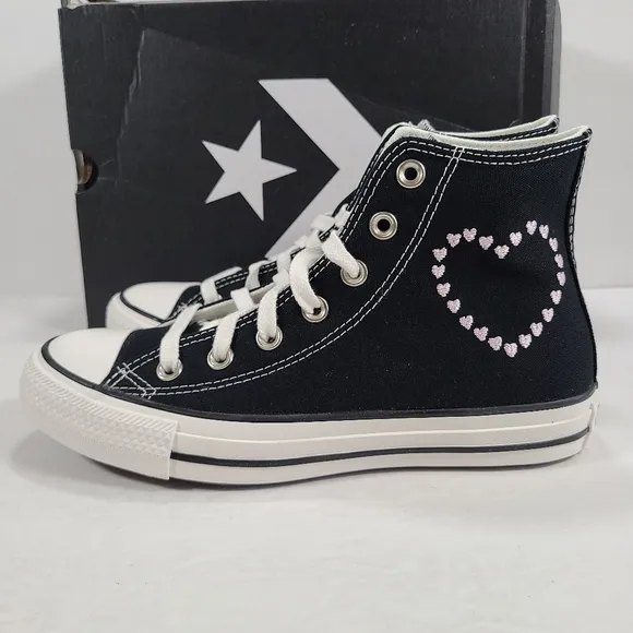 Converse CTAS Hi Valentine's Day 2022 Black White Sneakers Women's 7.5