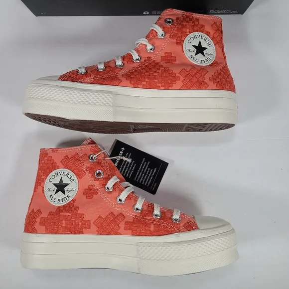 Converse CTAS Lift Hi Mantra Orange Platform Sneakers Women's 7.5