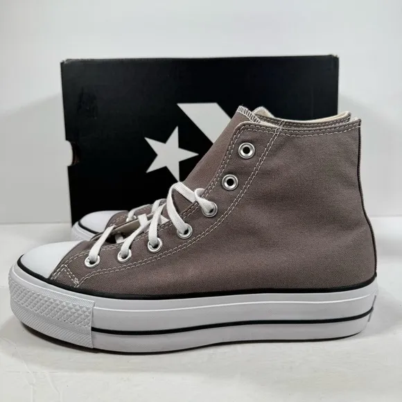 Converse CTAS Lift Hi Platform Pure Pumice White Black Sneakers Women Size 9
