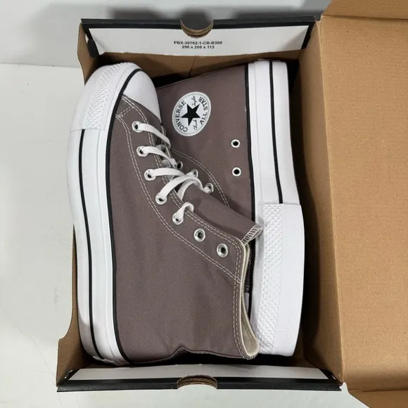 Converse CTAS Lift Hi Platform Pure Pumice White Black Sneakers Women Size 9