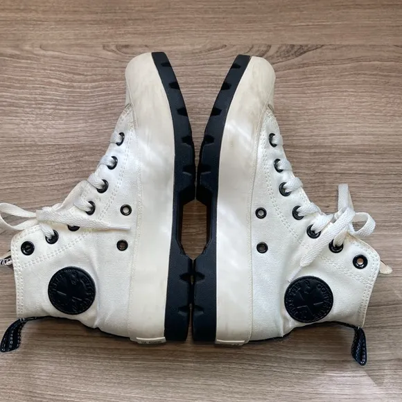 Converse CTAS lugged Hi platform booties sneakers zebra tongue 5