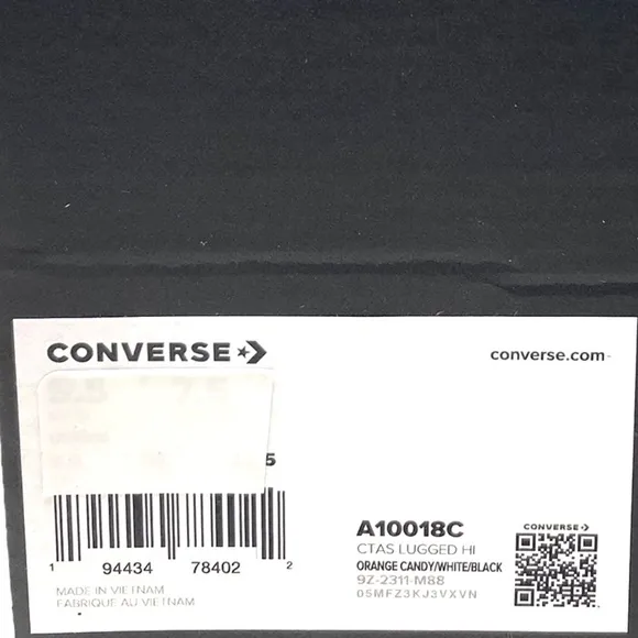 Converse Ctas Lugged High Top Sneakers Women's Size Orange Candy Canvas A10018C