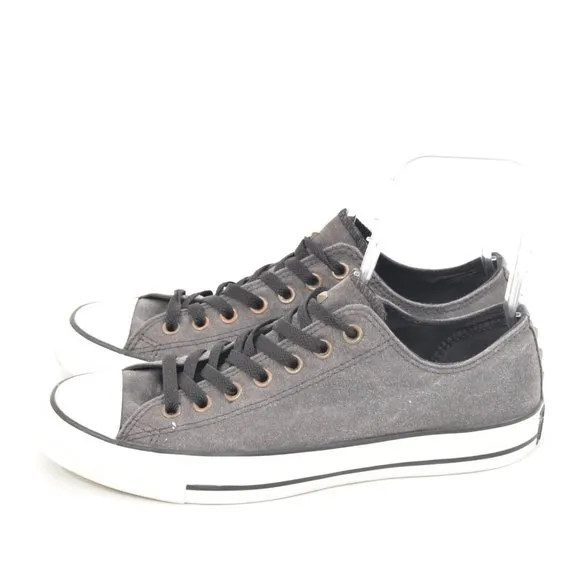 Converse Mens Distressed Gray Canvas Studded All Star Sneakers