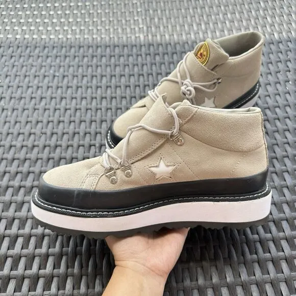Converse One Star Mid Fleece Lined Boots Papyrus Women's Boots 566164C Size 7.5