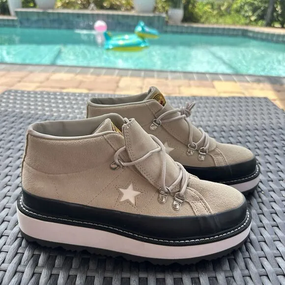 Converse One Star Mid Fleece Lined Boots Papyrus Women's Boots 566164C Size 7.5