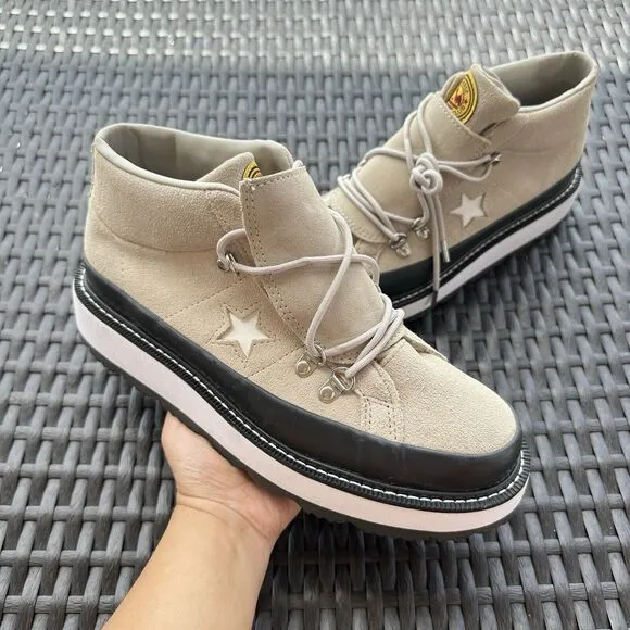 Converse One Star Mid Fleece Lined Boots Papyrus Women's Boots 566164C Size 7.5