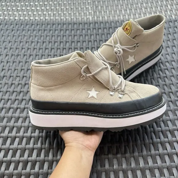 Converse One Star Mid Fleece Lined Boots Papyrus Women's Boots 566164C Size 7.5