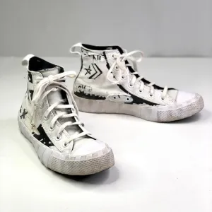 Converse Unt1Tl3D Hi Script Print Black high top sneakers 6