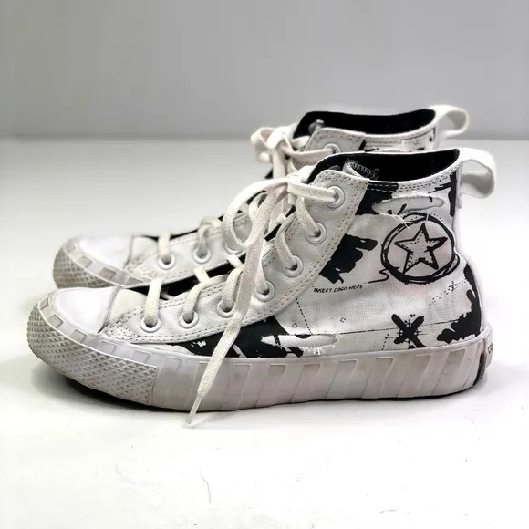 Converse Unt1Tl3D Hi Script Print Black high top sneakers 6
