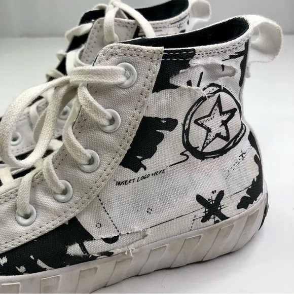 Converse Unt1Tl3D Hi Script Print Black high top sneakers 6