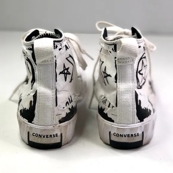 Converse Unt1Tl3D Hi Script Print Black high top sneakers 6