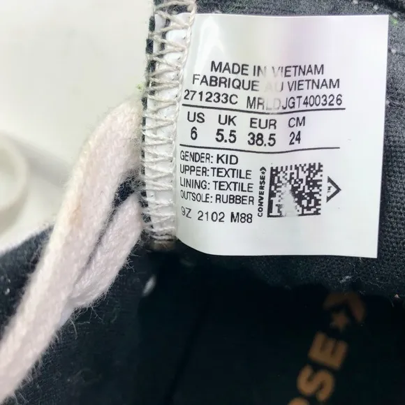 Converse Unt1Tl3D Hi Script Print Black high top sneakers 6