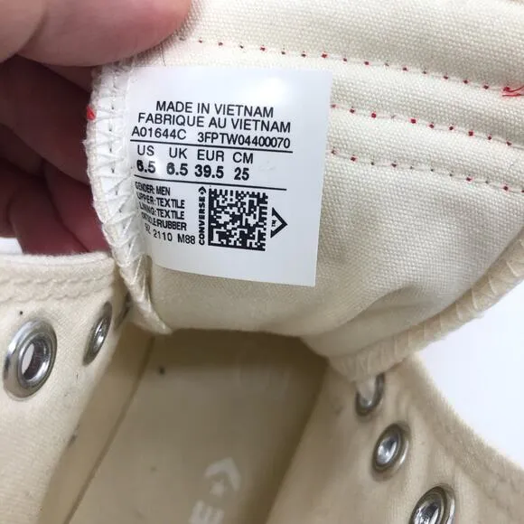 Converse UNTITL3D Hi Top Egret/Cream Canvas Men's Sneakers A01644C Size 6.5