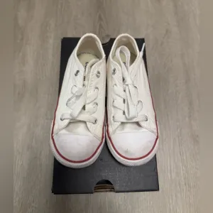 Converse White Sneakers with Red Trim
