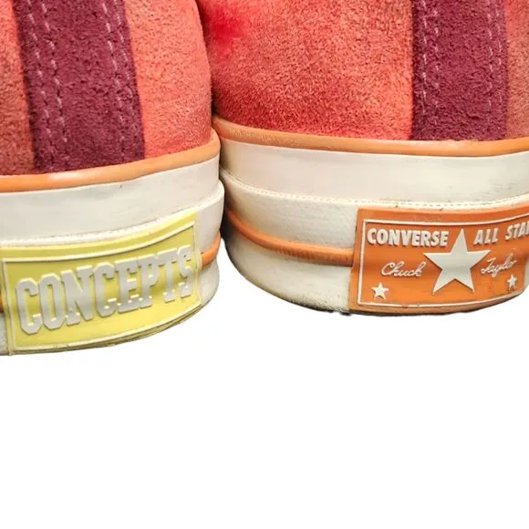 Converse X Concepts 1891 Orange Gradient High-Top Canvas Sneakers Size 8