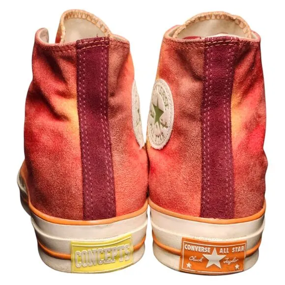 Converse X Concepts 1891 Orange Gradient High-Top Canvas Sneakers Size 8