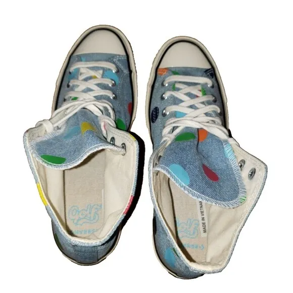 Converse x Golf Wang Chuck 70 Hi Blue Polka Dot Men’s Size 8 WOM Sz 10 170011C