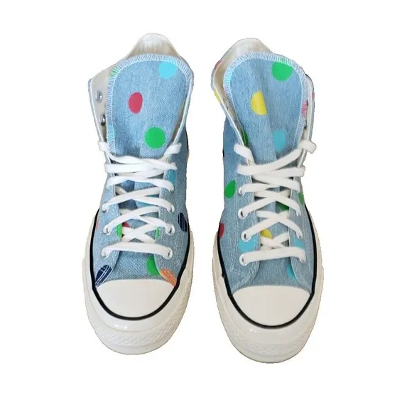 Converse x Golf Wang Chuck 70 Hi Blue Polka Dot Men’s Size 8 WOM Sz 10 170011C